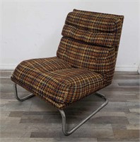 Mid century modern lounge chair with chrome legs