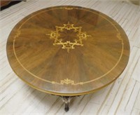 Louis XV Style Painted Top Walnut Coffee Table.