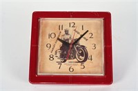HARLEY-DAVDISON DUO-GLIDE PLASTIC WALL CLOCK