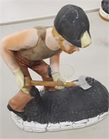 Coal miner shoveling coal figurines