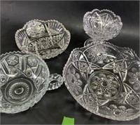 Crystal carved dish set