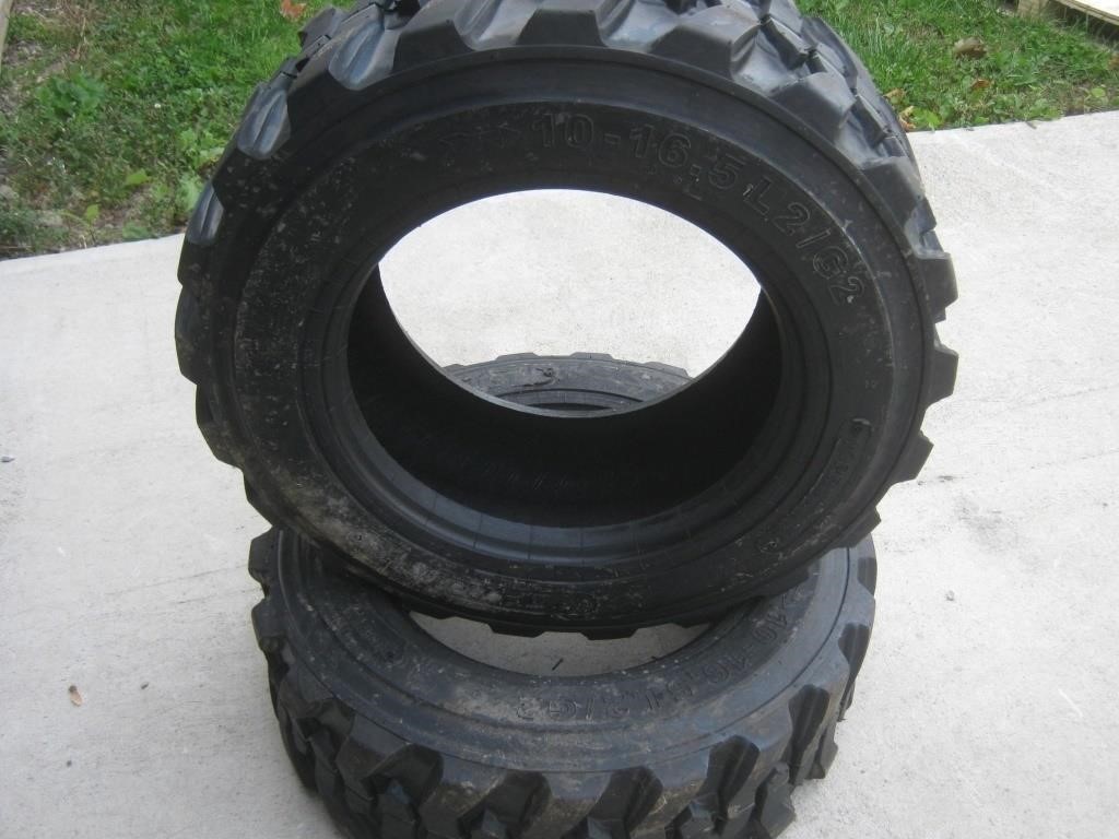 (2) 10-16.5 Skidsteer/ Backhoe Tires