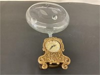 Glass bowl  with clock