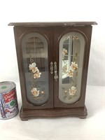 Boîte à bijoux vitré, fait en bois