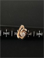 14k Gold Ring with Solitaire Diamond
