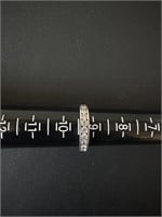 925 Silver Band Ring with Diamonds