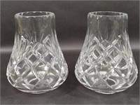 Set of Two Lead Crystal Hurricane Lamp Tops