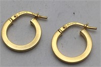 Sterling Silver Gold Tone Hoop Earrings