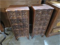 (2) ANTIQUE 5 DRAWER NIGHTSTANDS