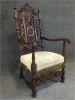 King Size Carved Wood Chair