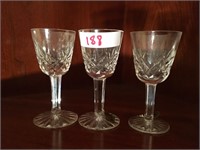3 Waterford Crystal Cut High Roller Glasses