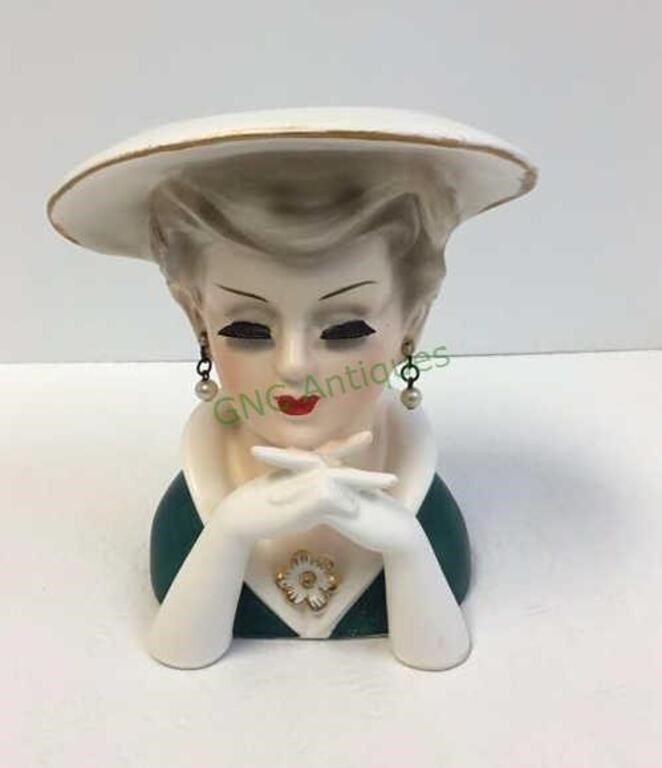 Vintage Ruben‘s #495 lady head vase with