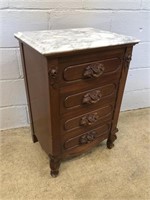 Modern Marble Top 4-drawer End Table