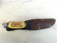 Deer Antler Handle Knife Solinger13191 w Sheath