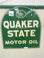 Metal Double-Sided Quaker State Motor Oil Sign