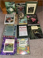 Gardening Books and Wooden Birdhouse