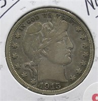 1915-S Barber Silver Half Dollar.