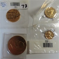 (4) Gold Plated Coins incl. 1935 Silver Walking