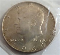 1964-D 90% Silver Kennedy Half Dollar