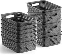 [ 12 Pack ] Plastic Storage Baskets - Small