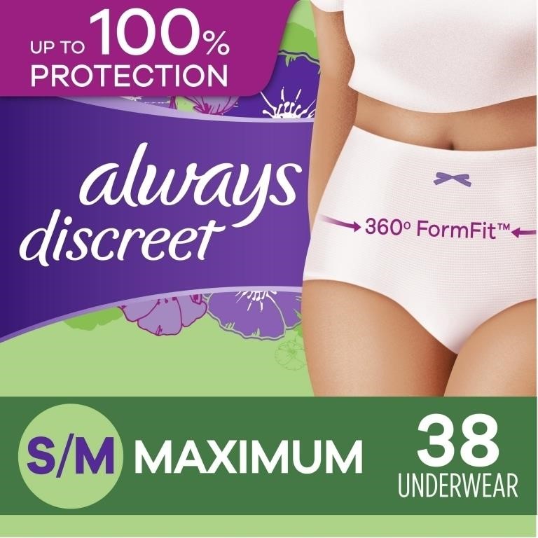 Always Discreet Incontinence Underwear For Women L