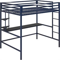 Novogratz Maxwell Metal Full Loft Bed With Desk