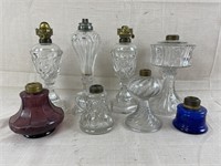 Collection of Early Glass Oil Lamps