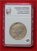 1892 Colombian Silver Commemorative Half Dollar***