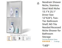 Neodrain Shower Niche, Stainless Steel Wall Niche