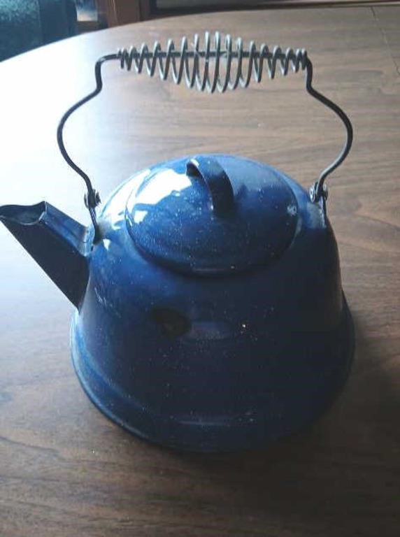 Enamelware Blue Speckle coffee pot