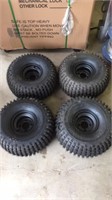 Four 22 x 11.00 - 8 Golf Cart Tires With Rims