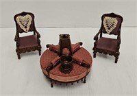 (3 Pcs) Wooden Victorian Doll House Furniture