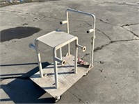 Rolling cart with hose / wire storage