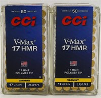100 Rounds Of CCI V-Max .17 HMR Ammunition