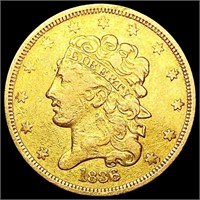1836 $5 Gold Half Eagle CLOSELY UNCIRCULATED