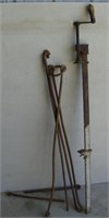 Large Older Bar Clamp and Drag Irons