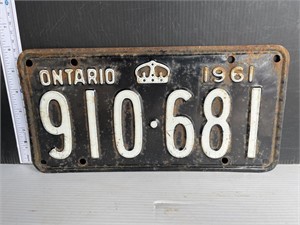 License plate- Ontario 1961