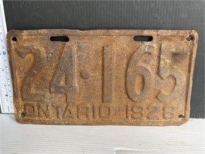 License plate- Ontario 1928