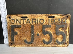 License plate- Ontario 1934
