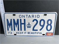 License plate- Ontario 1973