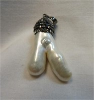 SILVER FREE FORM FRESH WATER PEARL PENDANT