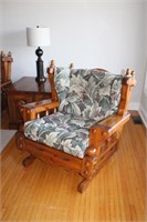 Wood frame cottage style rocking chair with two