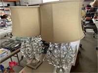 2 Crystal Leaf Lamps