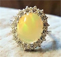 Sterling Silver Fire Opal Ring