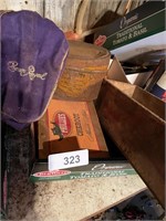 O'Cedar Mop Polish Tin, Wooden Cheese Box &