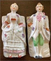 Vintage Pair Porcelain Figural Wall Pockets