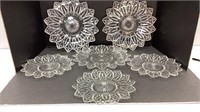 6 Federal Thick Cut Pressed Petal Pattern Plates