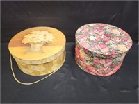 (2) HAT BOXES FILLED W/ SEWING ACCESSORIES