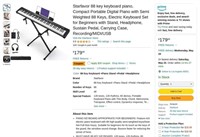 C8988  Starfavor 88 Key Portable Piano Set