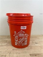 One 5 Gallon Home Depot Bucket with lid
